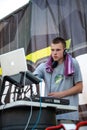 Dj play music during Festival ofÃÂ rider cultures `Complit` 2020, Ukraine, Kharkov, Urban Park, 27.06.2020